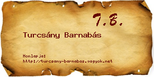 Turcsány Barnabás névjegykártya