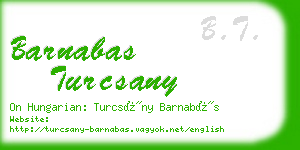 barnabas turcsany business card
